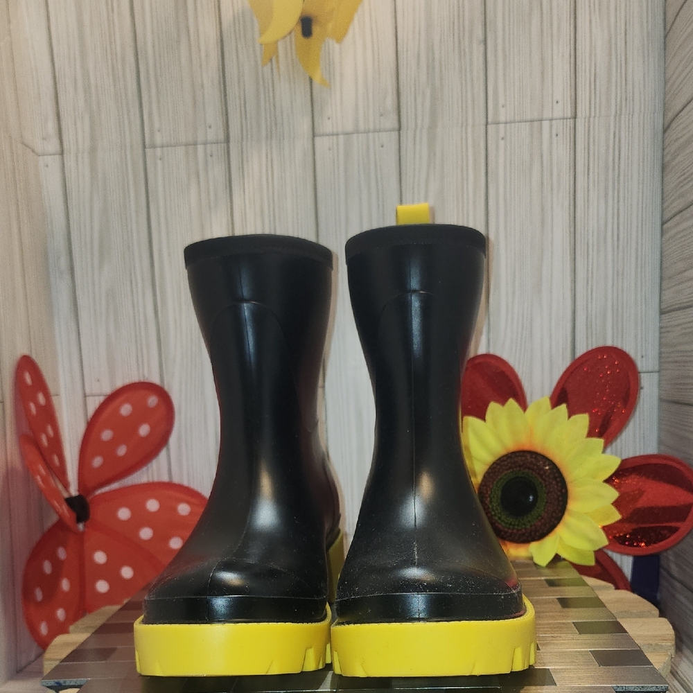 Gia Borghini‎ Couture Black and Yellow Rain Boots